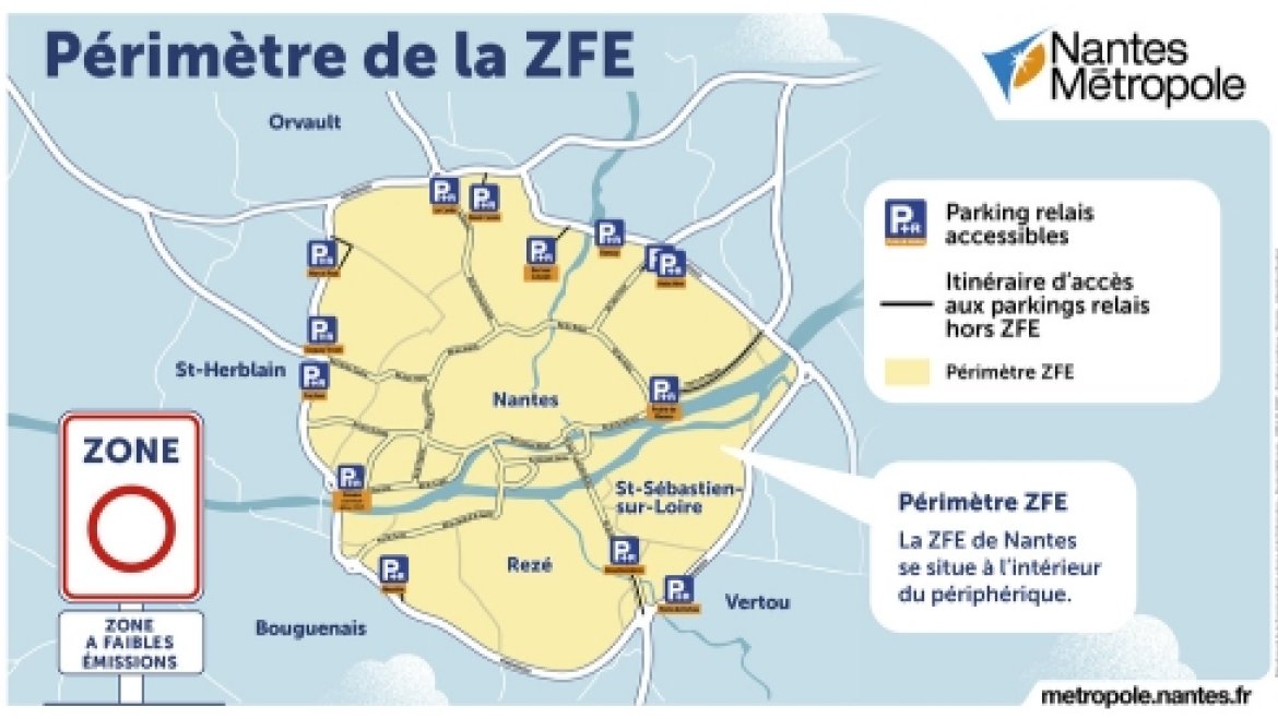 Périmètre ZFE Nantes Métropole