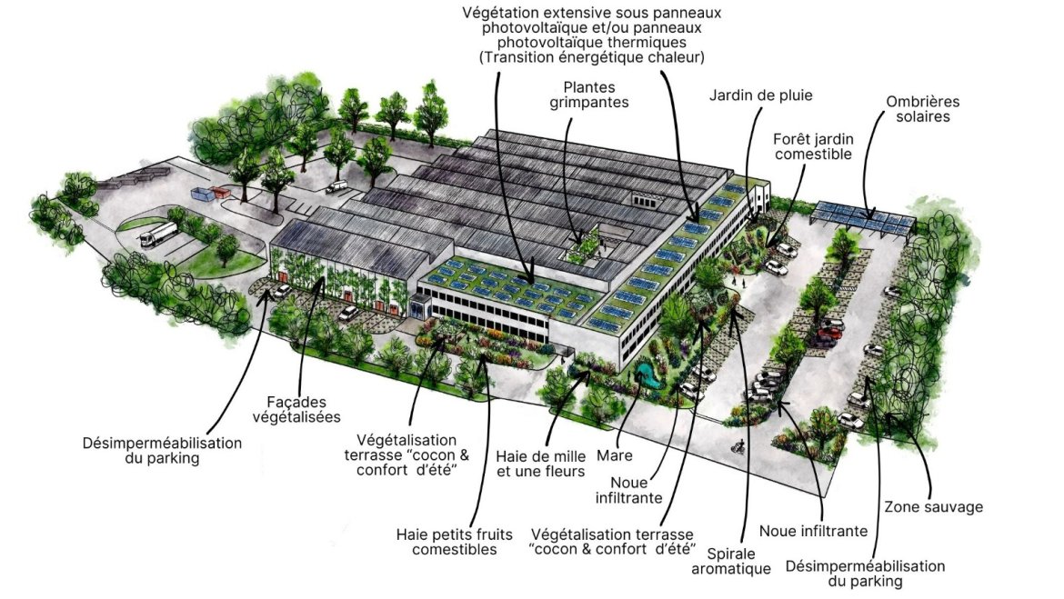 Projet de rénovation de l'usine Garczynski Traploir au Mans dans le cadre du réchauffement climatique.