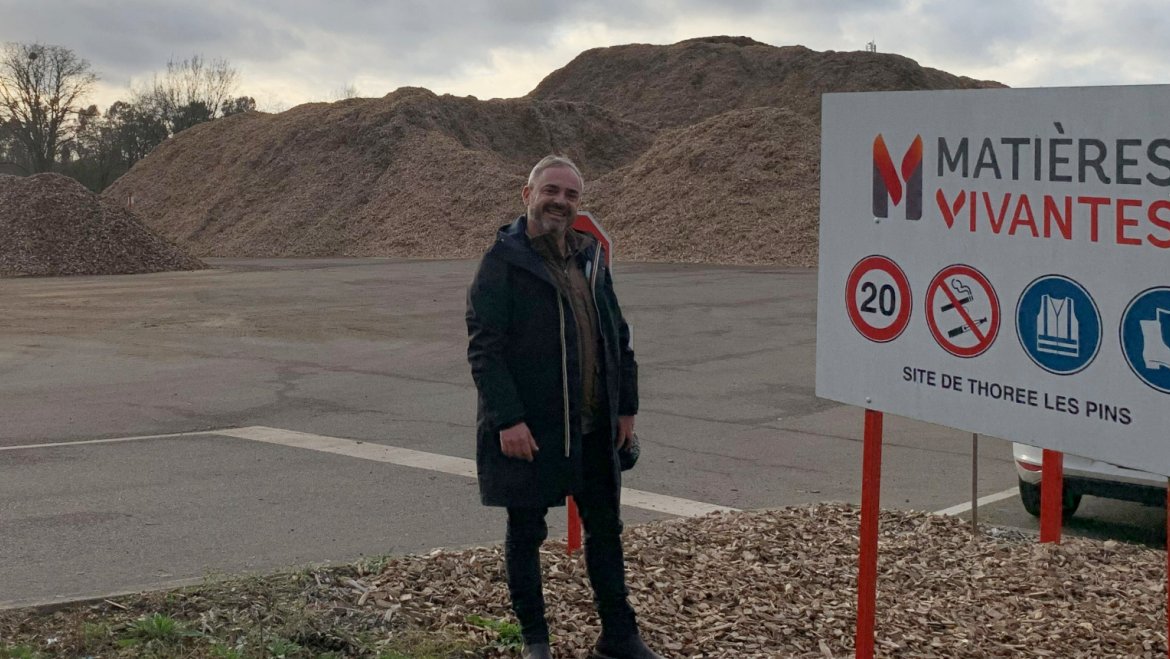 Ludovic Dufeu, dirigeant de Matières Vivantes Valorisation à Thorée-les-Pins.