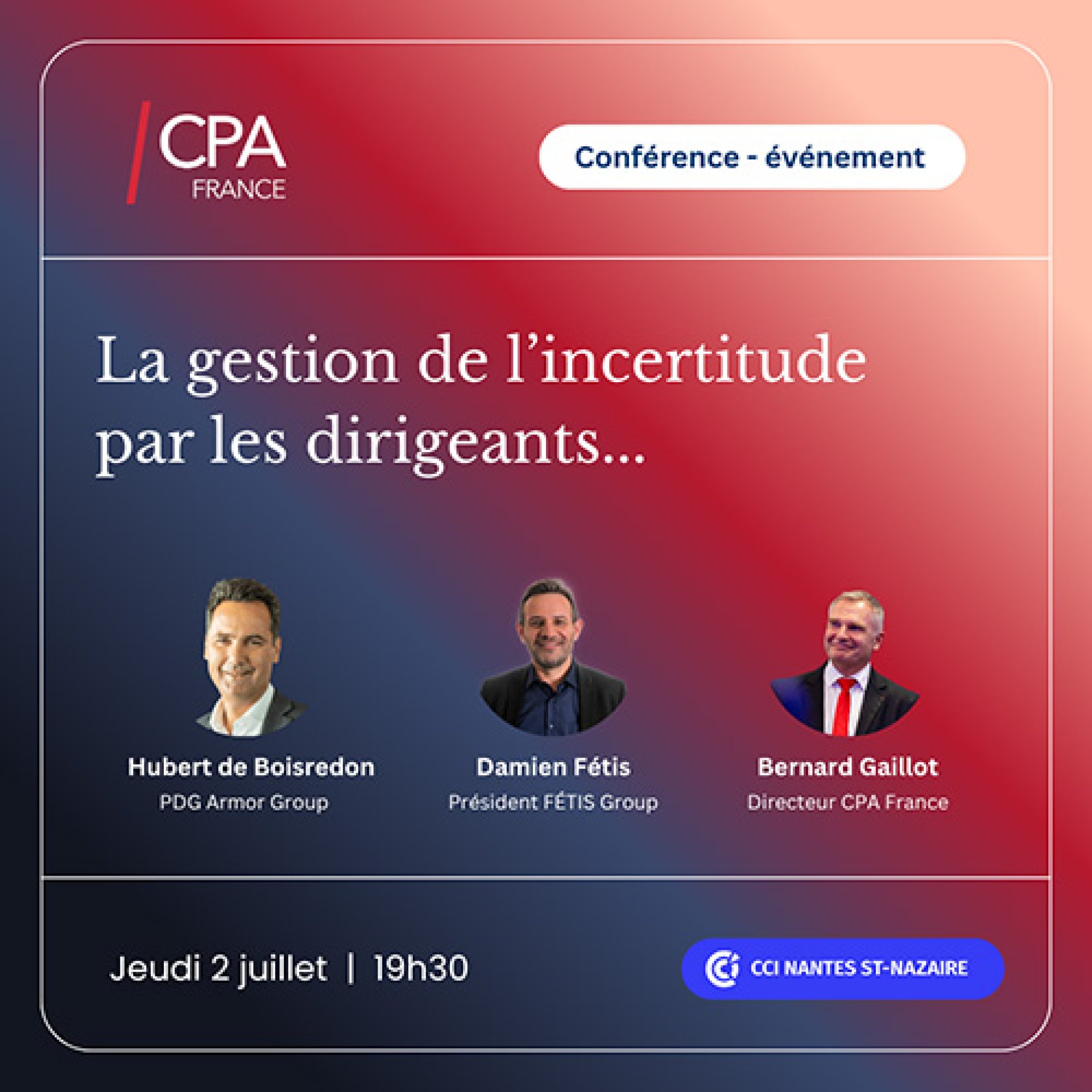 Conférence "La gestion de l’incertitude par les dirigeants..."