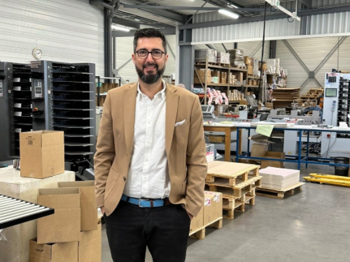 Damien Soulard, dirigeant de l'imprimerie Compo 72 au Mans.