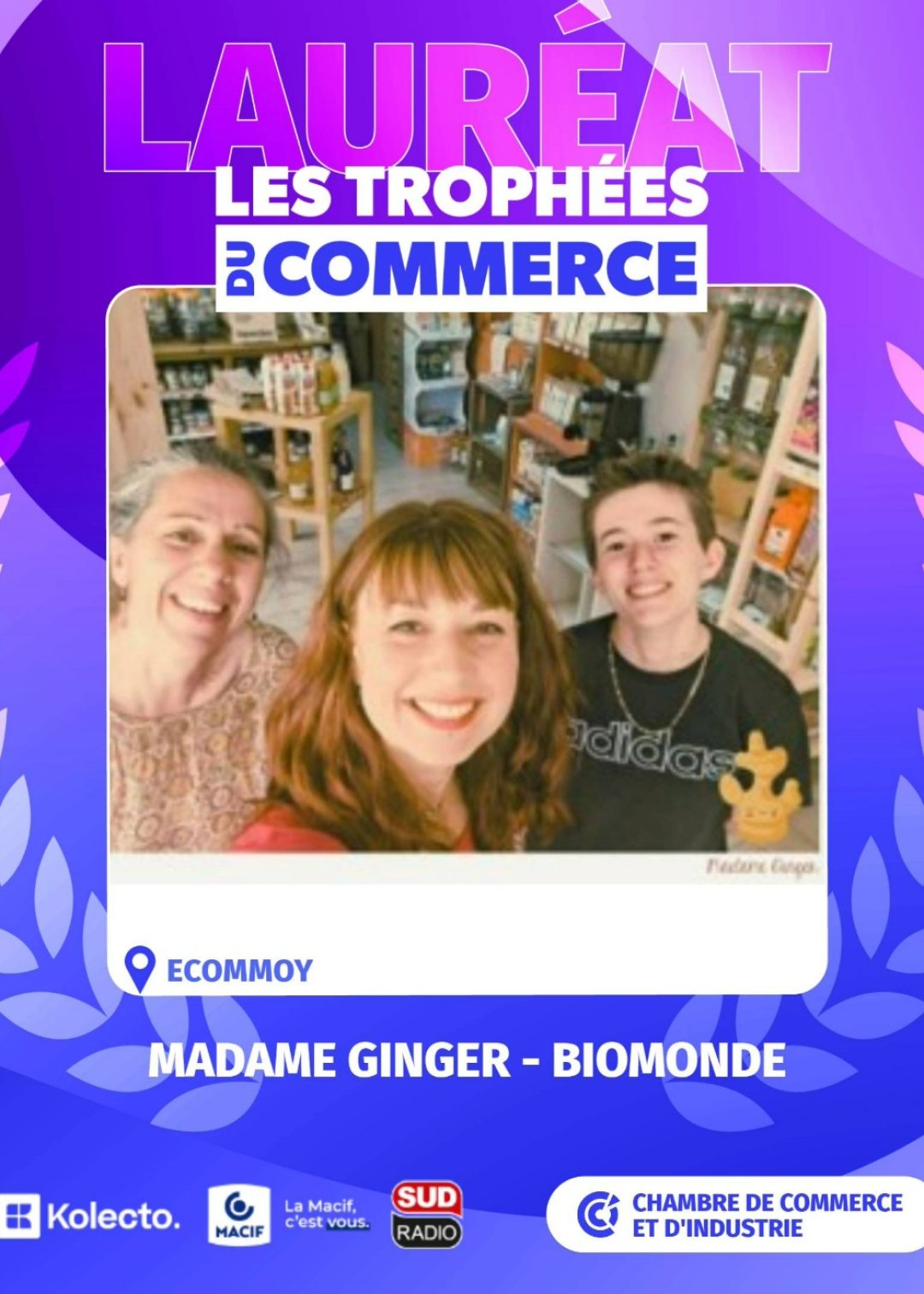 Emma Herlin, Madame Ginger - Biomonde à Écommoy, magasin de produits bio et cadeaux éthiques