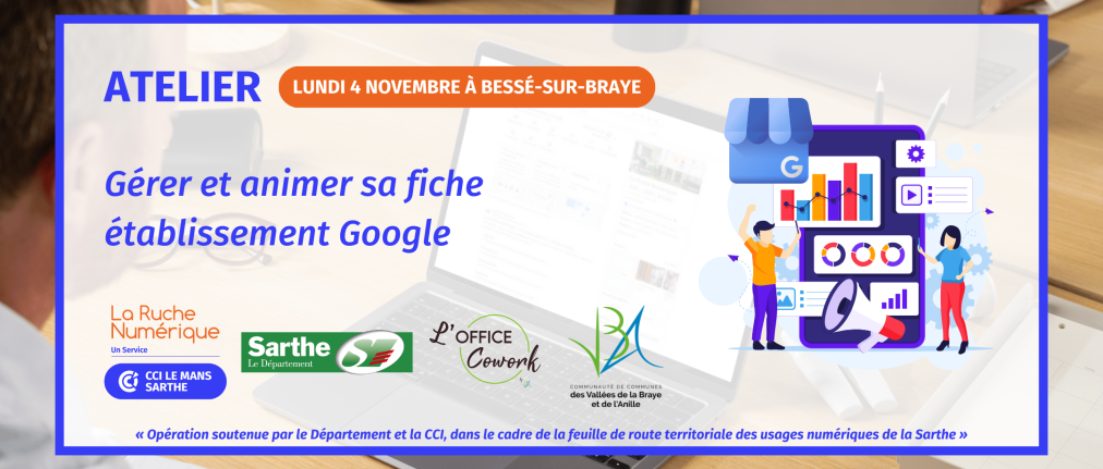 Visuel atelier gérer et animer sa fiche établissement Google